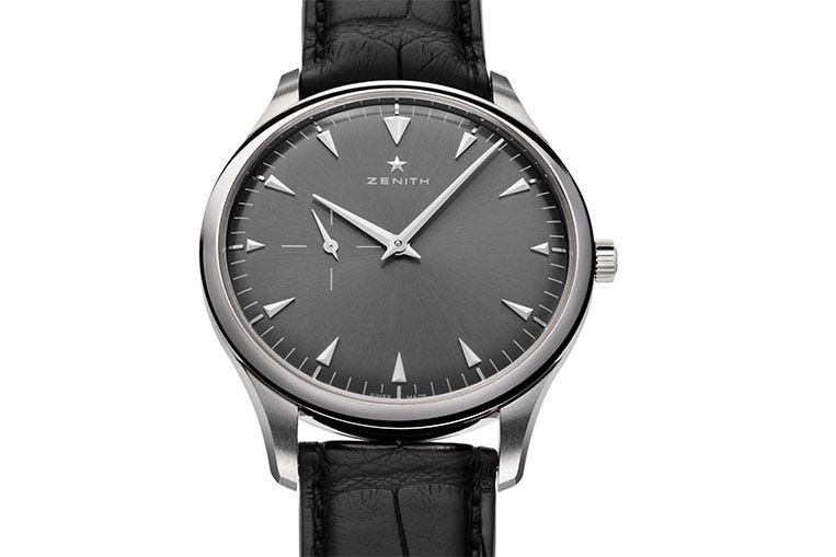 The sunburst dial on the Zenith is ultra clean