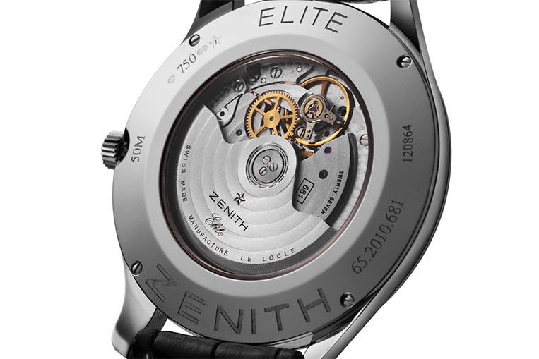 The in-house Elite movement has 50 hours of power reserve